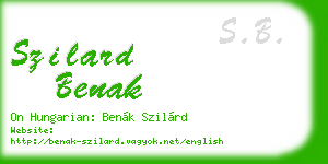 szilard benak business card
