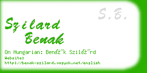 szilard benak business card